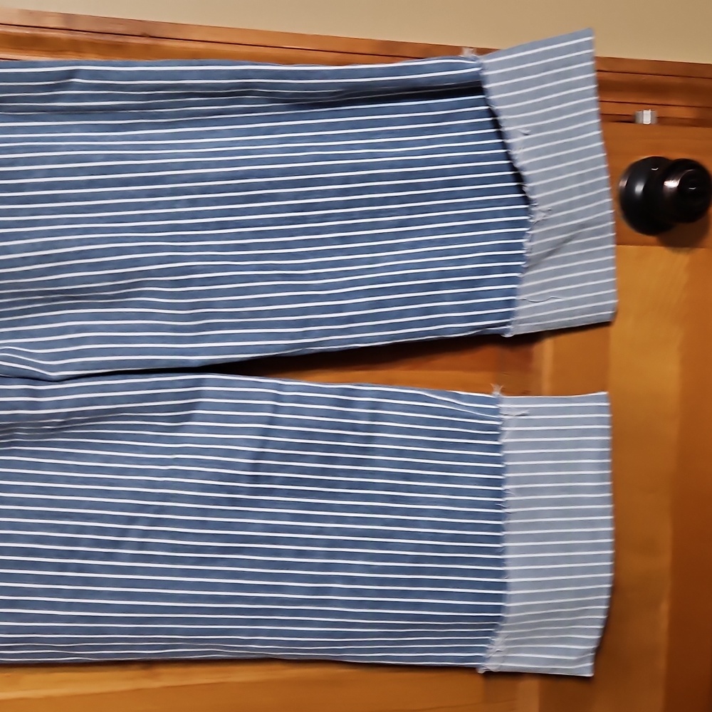 Aqua Striped Cuffed Dad Blue Striped High Waisted Denim Jeans - Picture 8 of 13